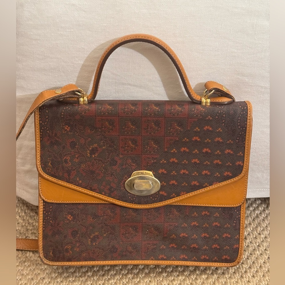 Vintage Escada purse with gold hardware. Can be a handbag or a Crossbody.